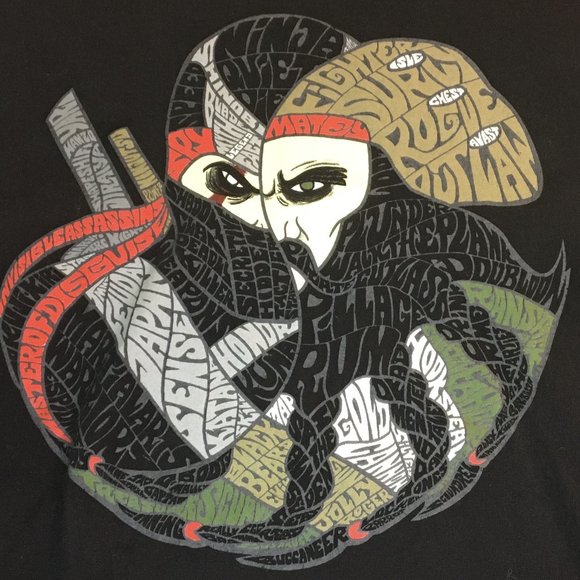 Pirate in Words T-Shirt NEW Unworn Size Men's XXL, 2XL Ninja Vs. Pirates - Picture 3 of 5